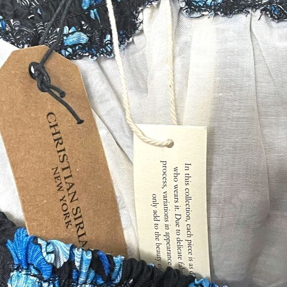 NWT CHRISTIAN SIRIANO Blue Flora Patchwork Full Maxi Skirt M - Picture 6 of 7